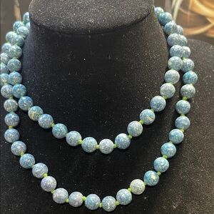 Elegant Blue Stone Beaded Necklace SOLD